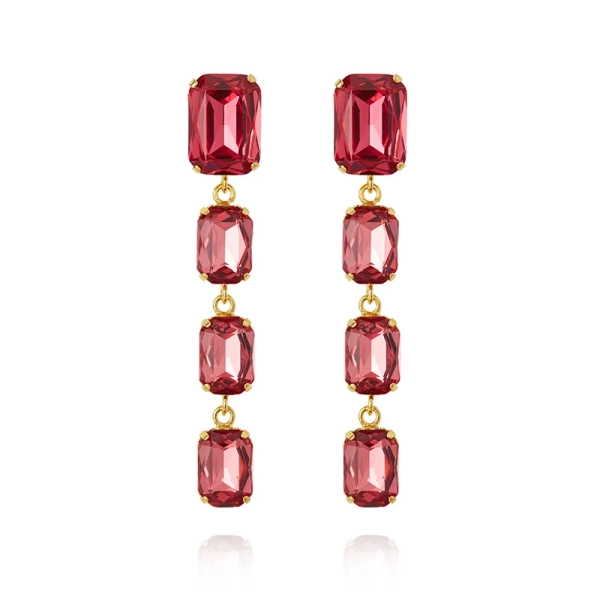 Lydia Long Earrings Gold Mulberry Red - Caroline Svedbom - Snabb frakt & paketinslagning - Nordic Spectra