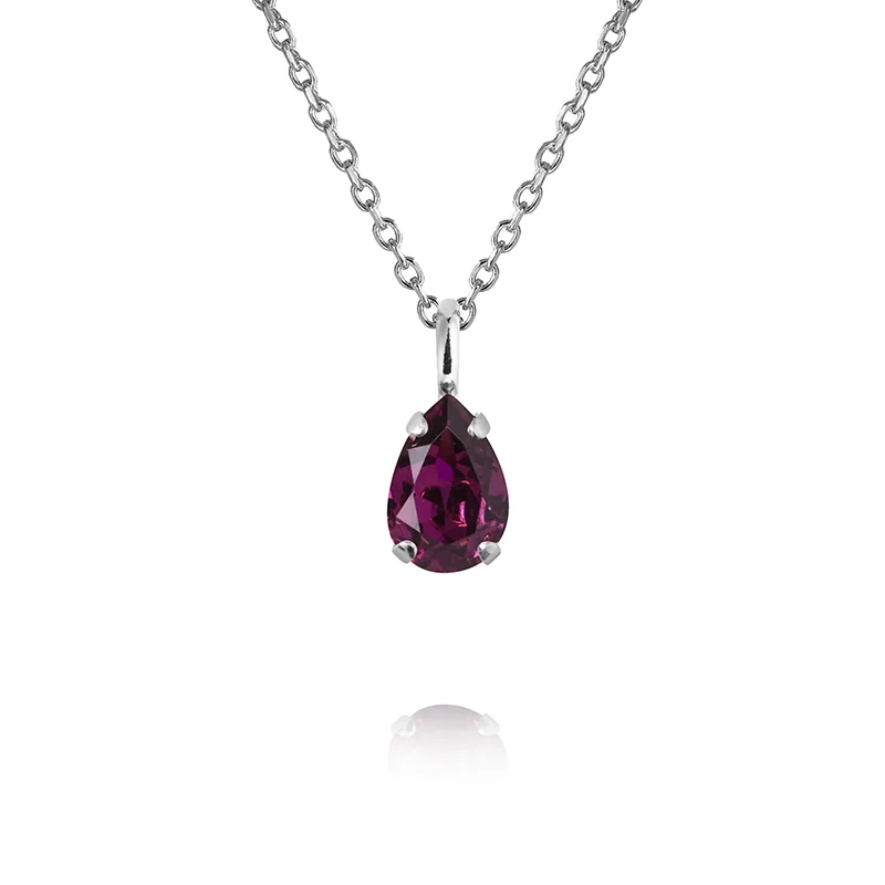 Caroline Svedbom - Childhood Birthstone Necklace Rhodium February