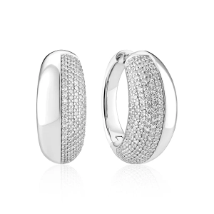 Fasano Grande Örhängen i silver med gnistrande Cubic Zirconia-stenar från Sif Jakobs
