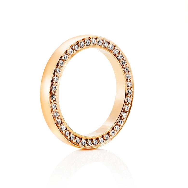 Efva Attling - Half Round & Stars On Side Ring Gold