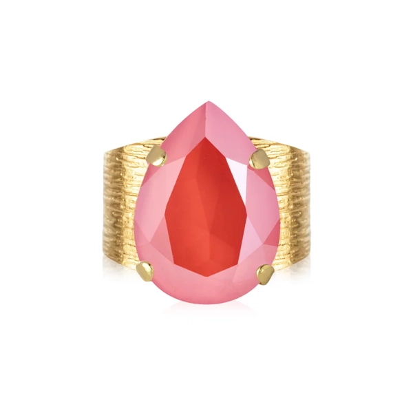 Guldpläterad ring med stor