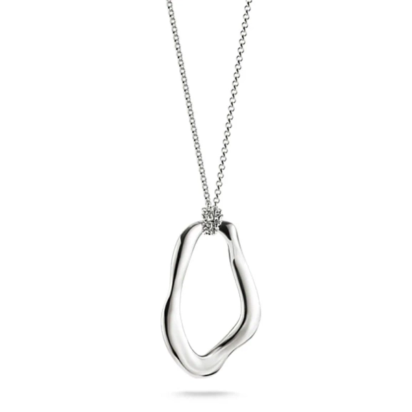 Natural Beauty Halsband i återvunnet silver med organiskt inspirerat hängsmycke