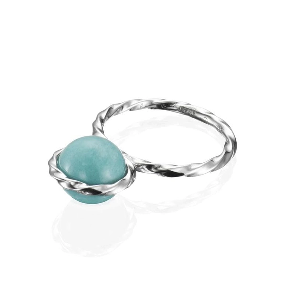 Twisted Orbit Ring - Amazonite - Efva Attling - Suuri valikoima & ilmainen lahjapaketointi - Nordicspectra.fi