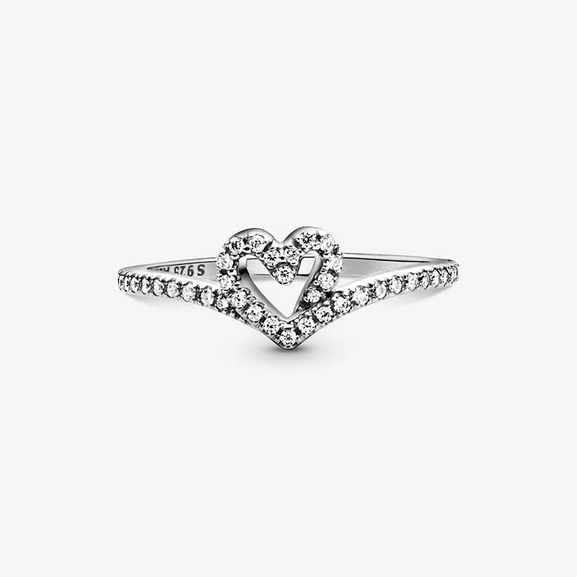 Sparkling Wishbone Heart Ring - PANDORA - Snabb frakt & paketinslagning - Nordicspectra.se