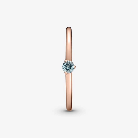 Ljusblå Solitärring Rosé - PANDORA - Snabb frakt & paketinslagning - Nordicspectra.se