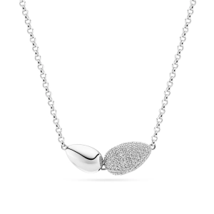 Goccia Due Halsband i silver med glittrande cubic zirconia-sten från Sif Jakobs