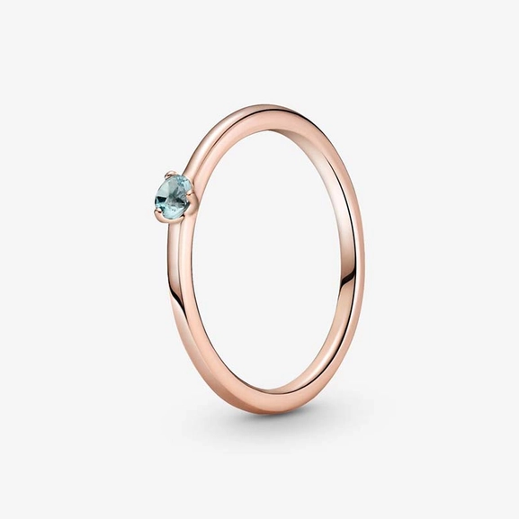 Ljusblå Solitärring Rosé - PANDORA - Snabb frakt & paketinslagning - Nordicspectra.se