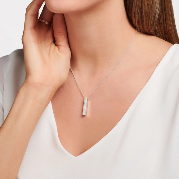 Kette Weiße Steine Silber von Thomas Sabo, Schneller Versand - Nordicspectra.de