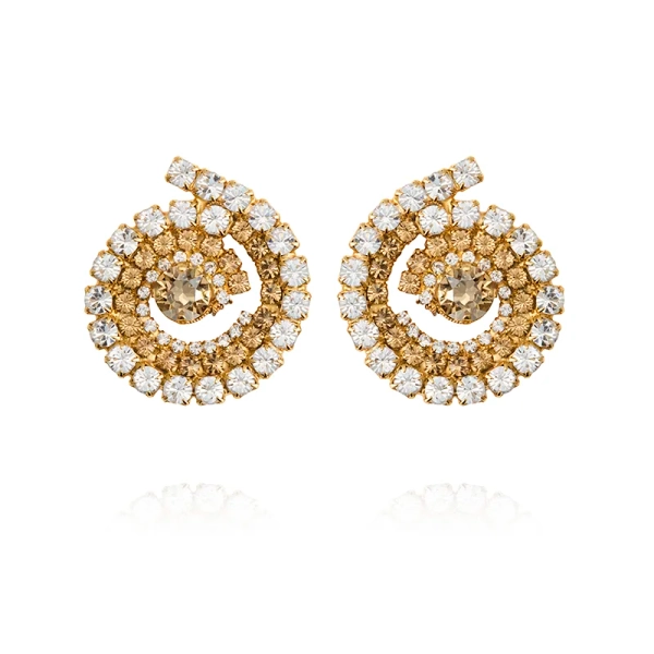 Zia Earrings Gold Topaz Combo