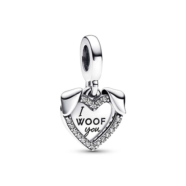 Herz & Hund Doppelter Charm-Anhänger von PANDORA, Schneller Versand - Nordicspectra.de
