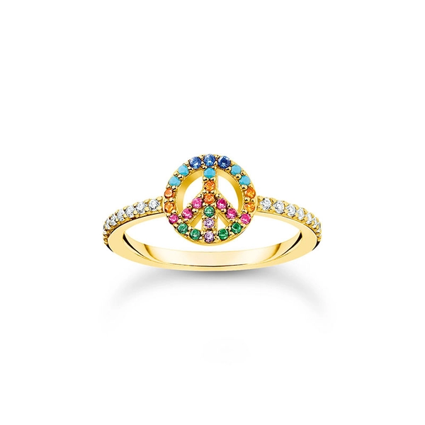 Ring Peace Mit Bunten Steinen Gold von Thomas Sabo, Schneller Versand - Nordicspectra.de