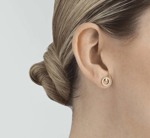 Halo Ohrstecker Gold Mit Pavé Diamanten 0.12 ct von Georg Jensen, Schneller Versand - Nordicspectra.de