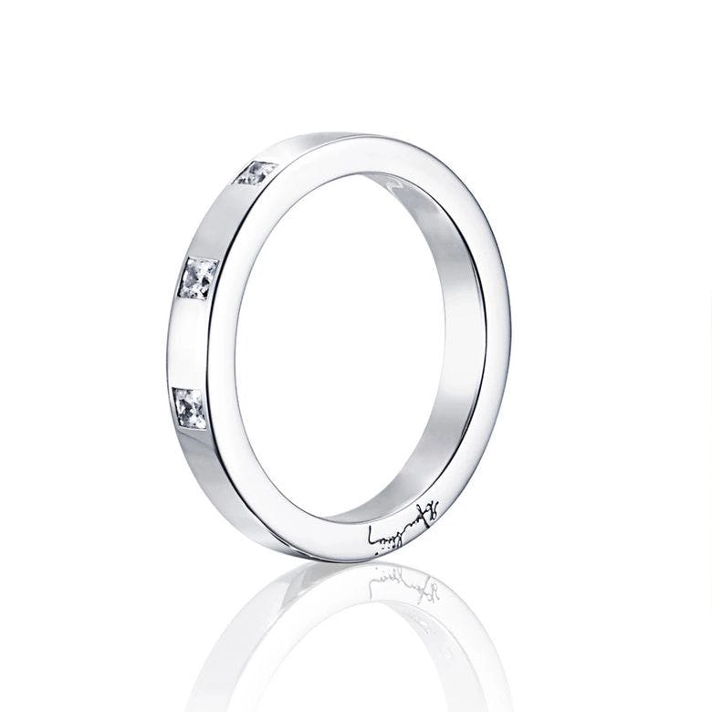Efva Attling - High & I Love You On Top Thin Ring White Gold
