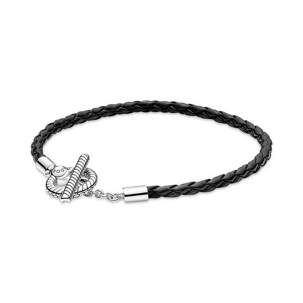 Pandora Moments Braided Leather T-bar Bracelet - PANDORA - Snabb frakt & paketinslagning - Nordicspectra.se