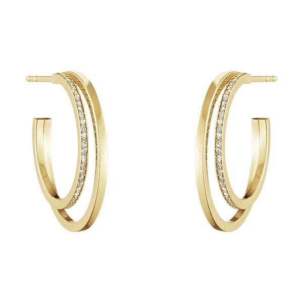 Halo Ohrringe Gold Mit Pavé Diamanten 0.30 ct von Georg Jensen, Schneller Versand - Nordicspectra.de