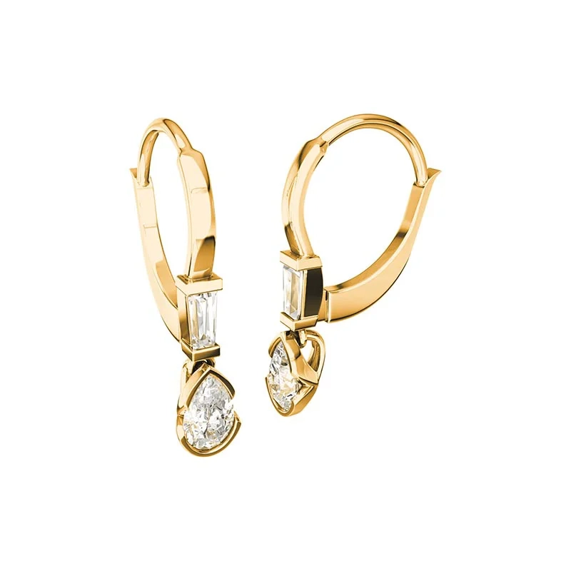 Schalins - Eloge Pear Cut Diamond Creoler 0.80 Guld