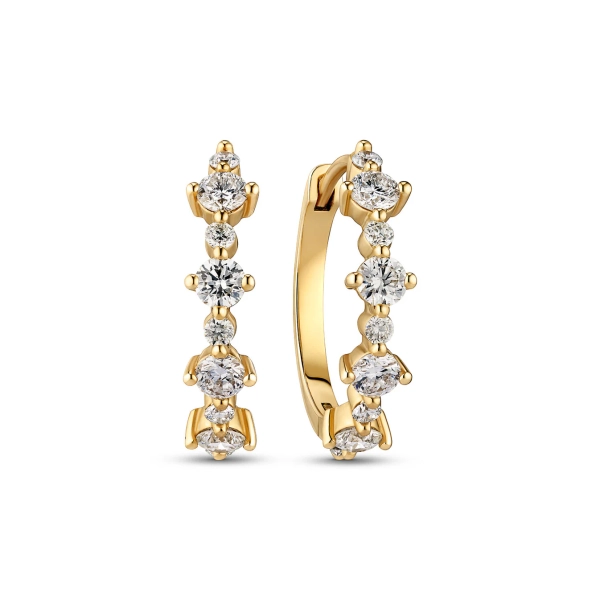 Brina Creolo Earrings 14K guld med labbodlade diamanter
