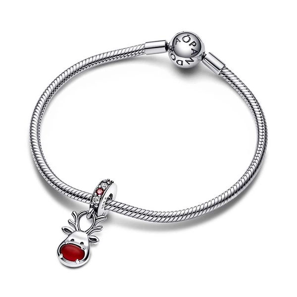 Rote Nase Rentier Murano-Charm-Anhänger von PANDORA, Schneller Versand - Nordicspectra.de