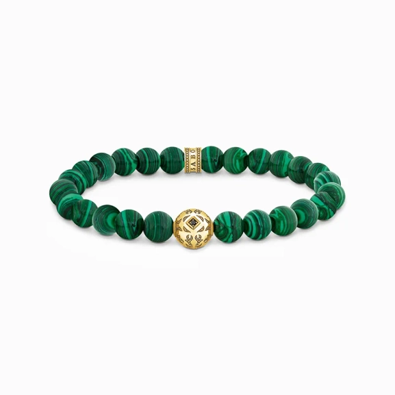 Beads-Armband aus grünen Steinen vergoldet - Thomas Sabo - Nordic Spectra