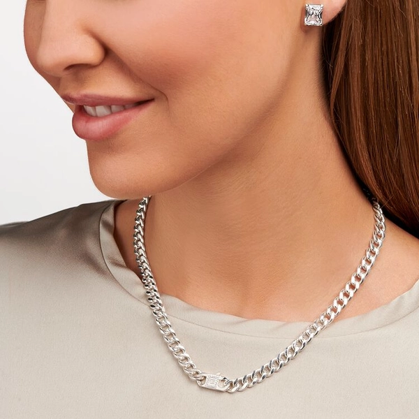 Kette Glieder Mit Weißem Stein Silber von Thomas Sabo, Schneller Versand - Nordicspectra.de