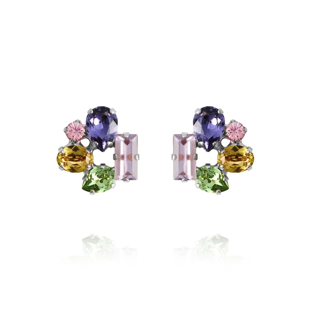 Caroline Svedbom - Noelle Stud Earrings Rhodium Festive Combo