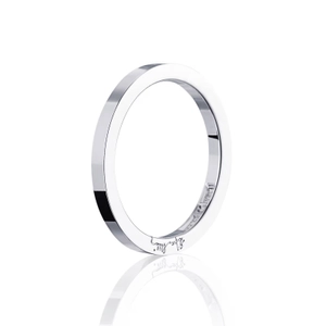 Plain & Signature Thin Ring White Gold