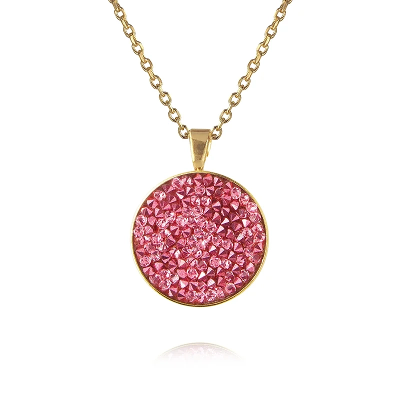 Caroline Svedbom - Chloe Necklace Gold Cal Pink