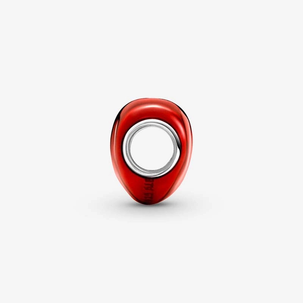 Rotes Metallic-Herz Charm von PANDORA, Schneller Versand - Nordicspectra.de