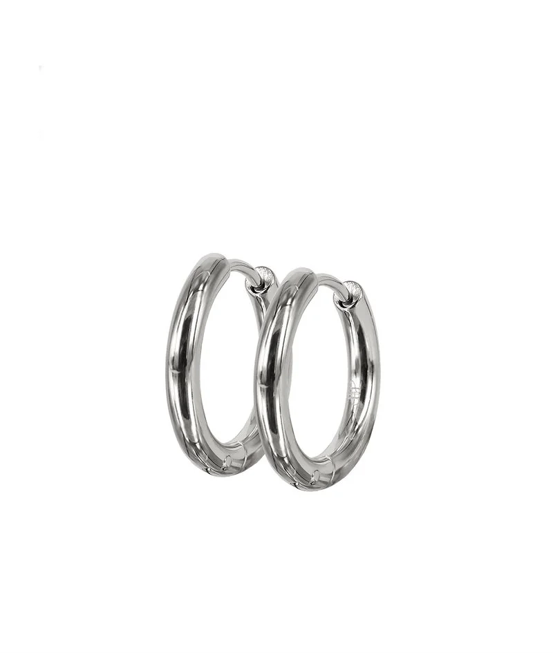 LUCY Plain Örhängen 17 mm Stål - Astrid & Agnes - Nordic Spectra