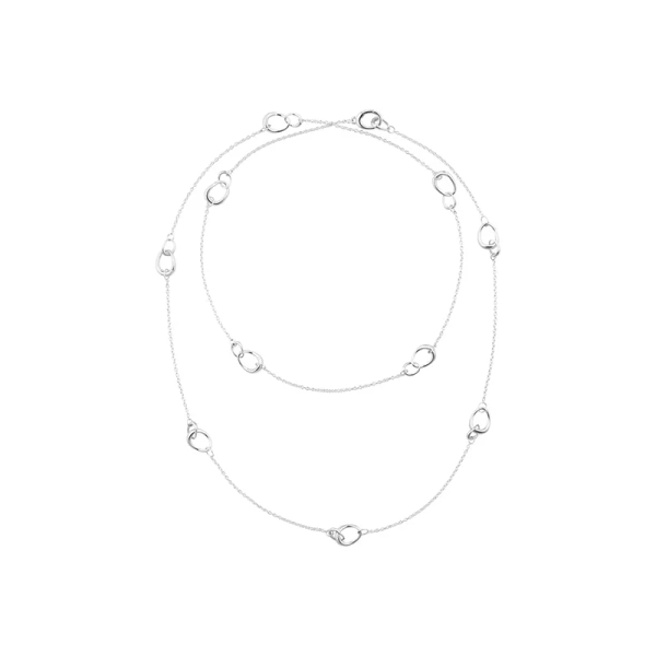 Offspring Sautoir Halsband i sterlingsilver med ovala ringar på en tunn kedja