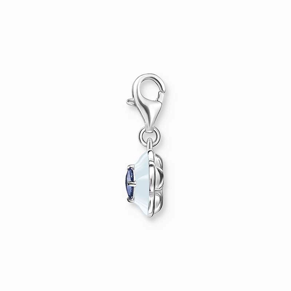 Charm-Anhänger Blume mit blauem Stein Silber von Thomas Sabo, Schneller Versand - Nordicspectra.de