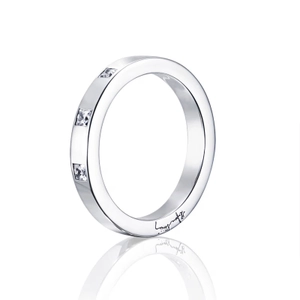 High & I Love You On Top Thin Ring White Gold