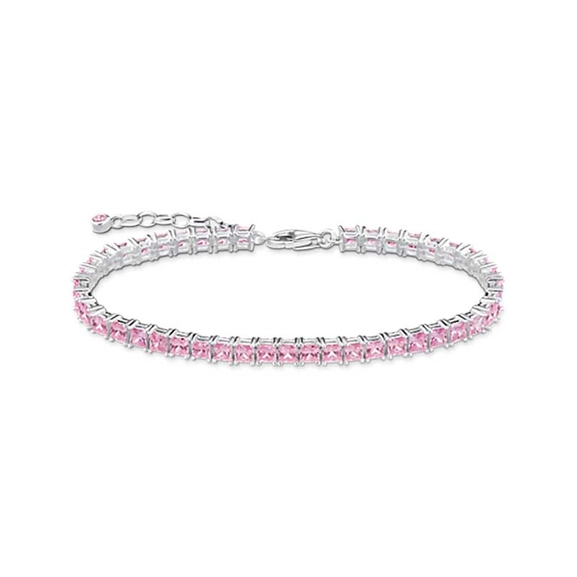 Tennis bracelet with pink stones silver - Thomas Sabo - Suuri valikoima & ilmainen lahjapaketointi - Nordicspectra.fi