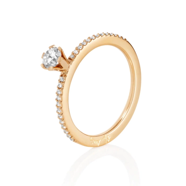 High On Love & Stars Ring 0.30 ct Gold