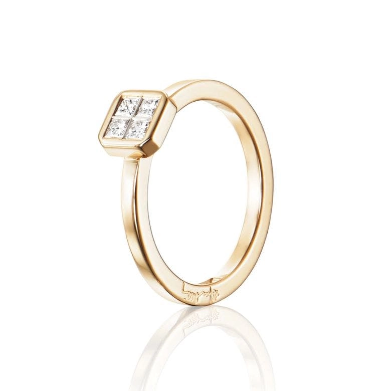 Efva Attling - 4 Love Ring 0.20 ct Gold