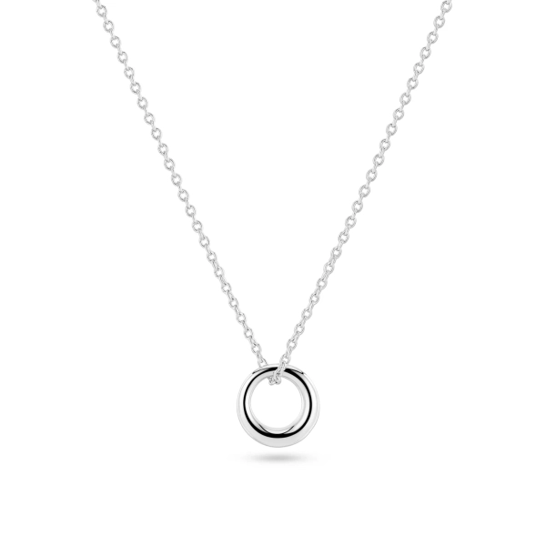 Selene halsband i silver med cirkelformat