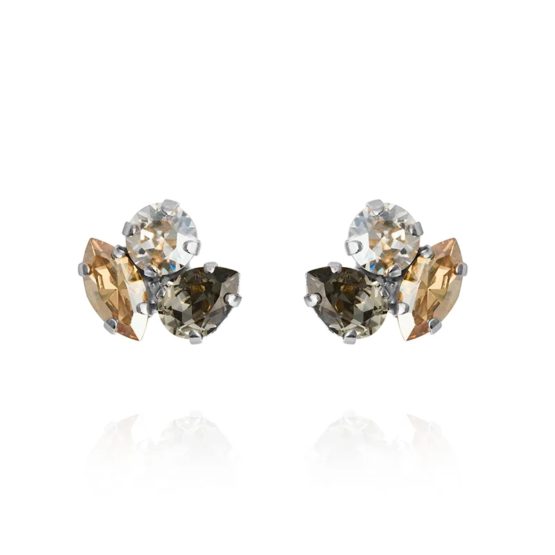 Caroline Svedbom - Ana Earrings Rhodium Black Golden Combo
