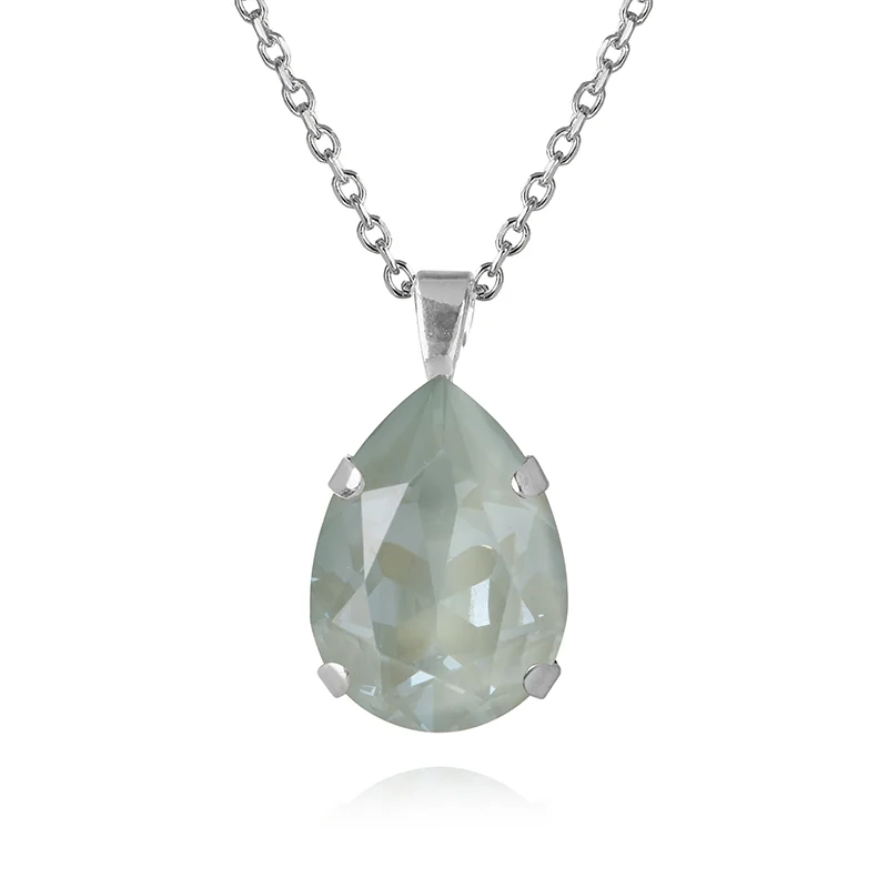 Caroline Svedbom - Mini Drop Necklace Rhodium Agave Ignite