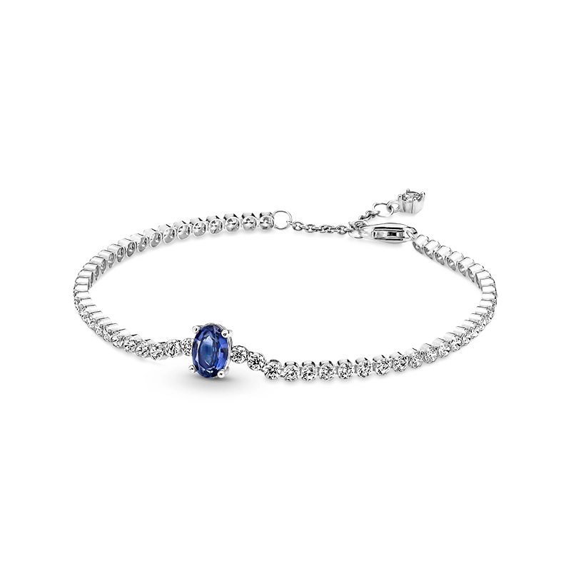 PANDORA - Sparkling Pavé Tennisarmband Blått