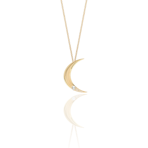 One Moon Neck Gold -CU Jewellery - Snabb frakt & paketinslagning - Nordicspectra.se