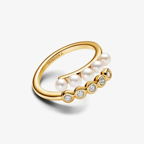Behandelte Süßwasserzuchtperlen & Steine Offener Ring - PANDORA - Nordic Spectra