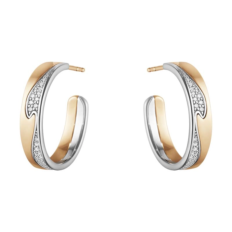 Georg Jensen - Fusion Hoops 0.21 ct Diamanter Pav&eacute; Stora