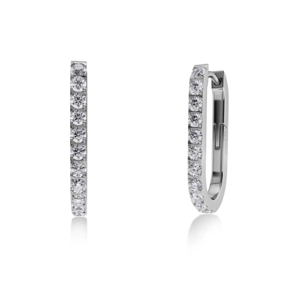 Örhängen i stål med cubic zirconia