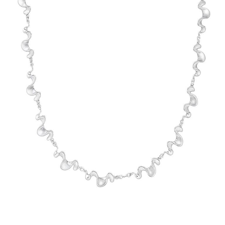 Water Flow Small Full Necklace i polerat silver