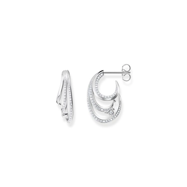 Creolen Welle Mit Weißen Steinen von Thomas Sabo, Schneller Versand - Nordicspectra.de