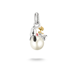 Charm-Anhänger mit Perle Snoopy & Woodstock Santa Edition PEANUTS Connect 18k Vergoldung - Thomas Sabo - Nordic Spectra