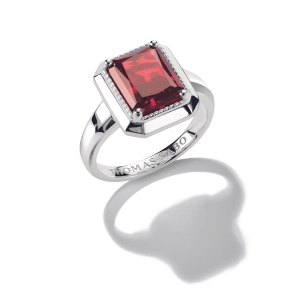 Elyndra-Ring aus achteckig geschliffenem rotem Stein - Thomas Sabo - Nordic Spectra