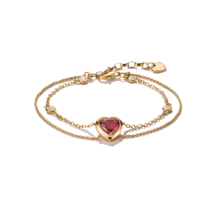 Doppelreihiges Armband mit Granatherz aus Gold - Thomas Sabo - Nordic Spectra