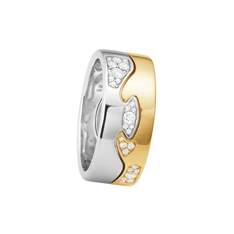Fusion 2-delad Ring Guld/Vitguld Moln - Georg Jensen - Designsmycken med snabba & trygga leveranser - Nordic Spectra