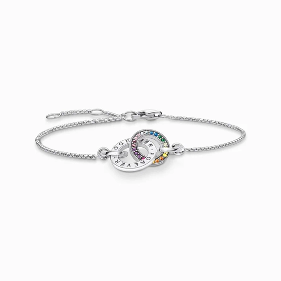 Armband Together mit zwei Ringen bunten Steinen Silber geschwärzt - Thomas Sabo - Nordic Spectra